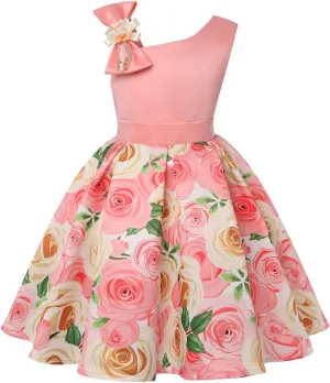 2T-9T Off Shoulder Flower Girls Dress Pageant Party Floral Formal Dresses