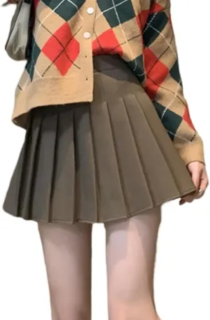 ALCEA ROSEA Womens Pleated Mini Skirts High Waisted A-Line Skirts for Skater Tennis School Cheerleader Short Skirts 7859