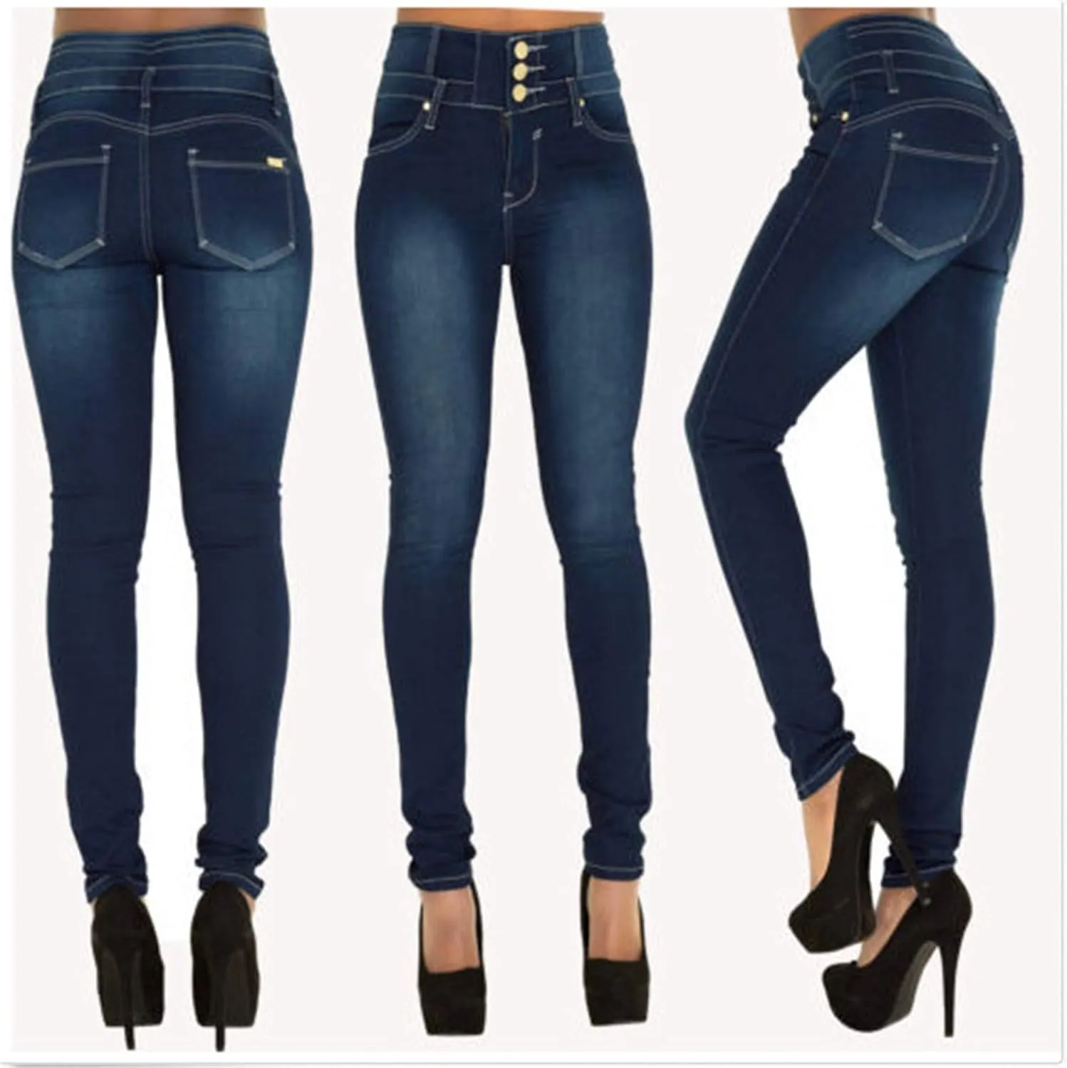 Andongnywell Women's Juniors High Rise Irresistible Jegging Pull-On Stretch Skinny Jeans