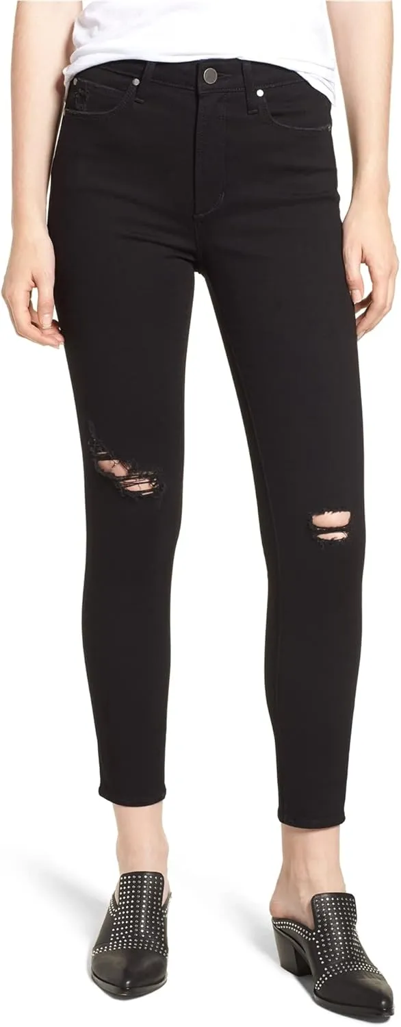 Articles of Society Womens Heather Skinny Fit Jeans, Black, 28