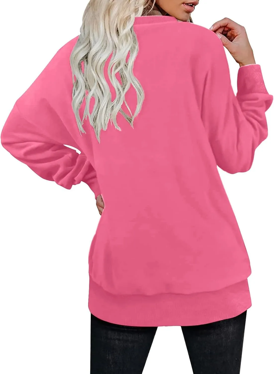 Azeralia Oversized Sweatshirt For Women Solid Round Neck Long Sleeve Pullover Fall Trendy Casual Loose Sweatshirts