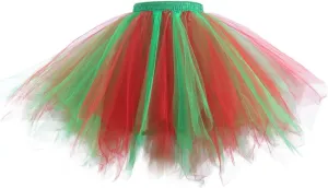 Bandage Skirt Women Christmas Dance Party Patchwork Skirt Holiday Party Costume Tutu Ballet Skirts Skirt with