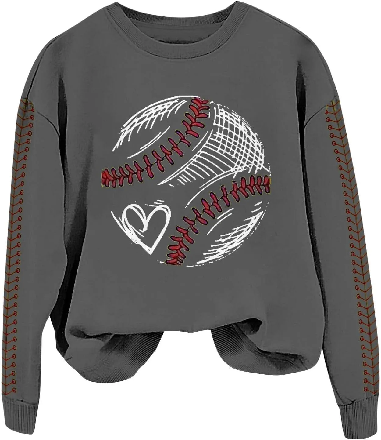 Baseball Sweatshirt for Womens 2025 Long Sleeve Comfy Baseball Shirts Softball Crewneck Blouses Fall Workout Tops