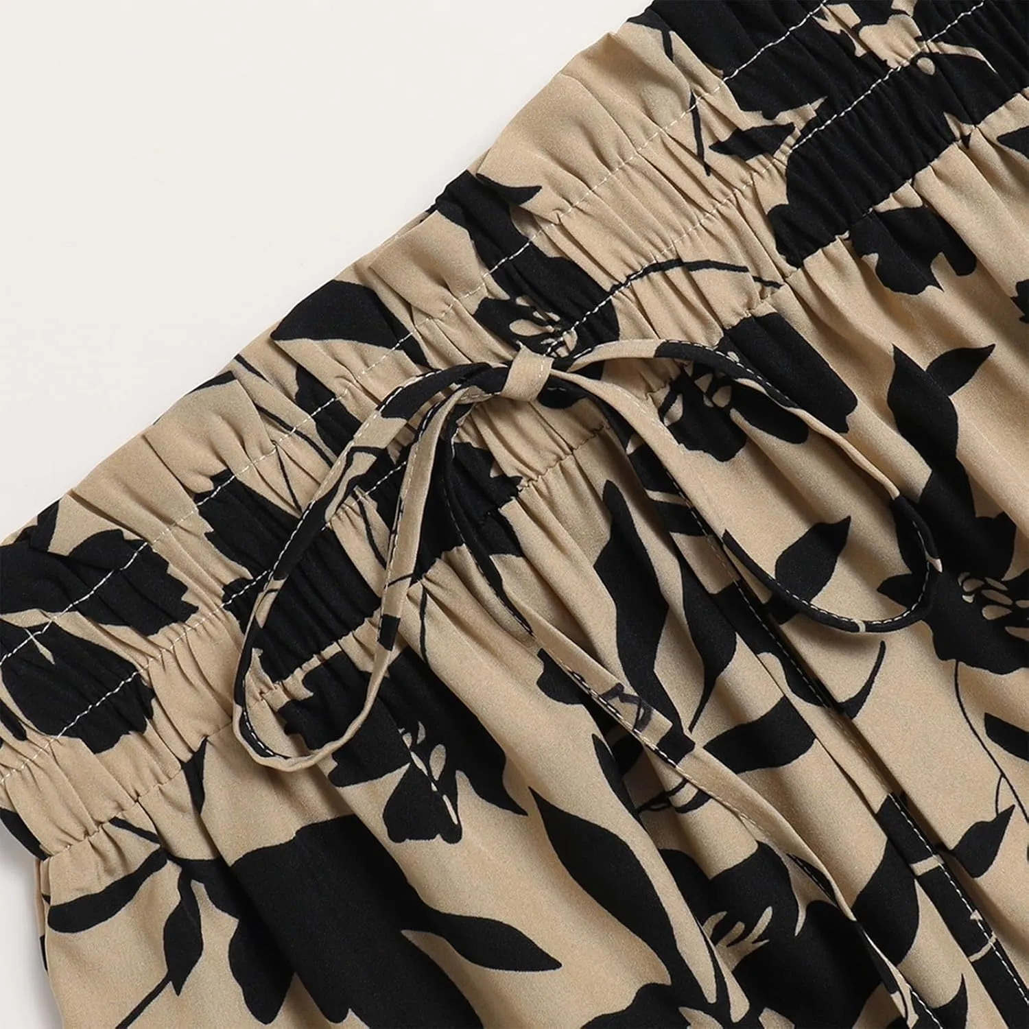 Boho Skirts for Women 2025 Summer Loose Casual Trendy Elastic Waist Floral Print Beach Maxi Skirts, S-XL