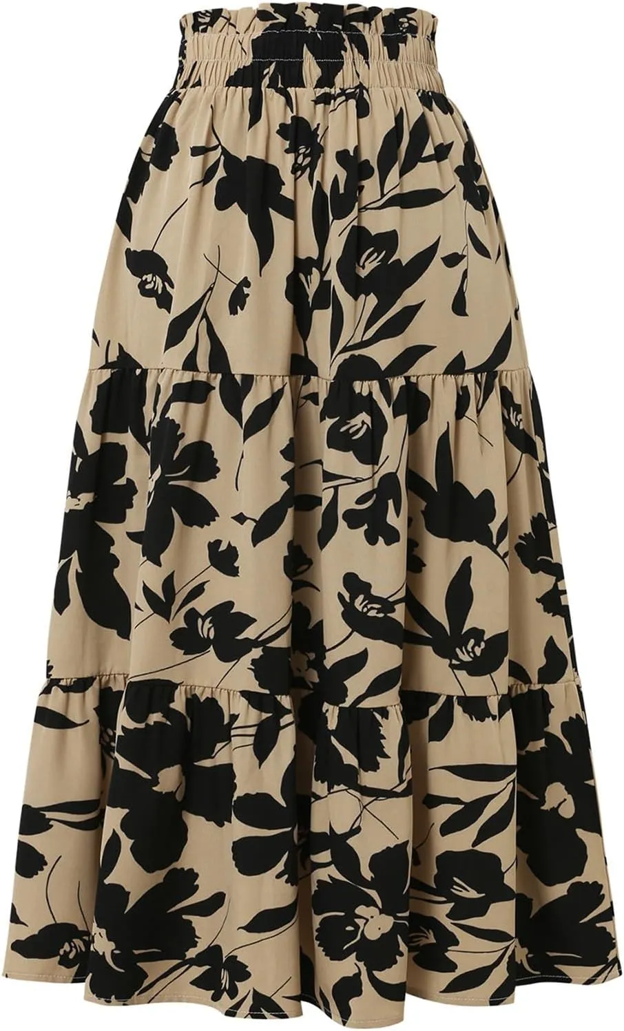 Boho Skirts for Women 2025 Summer Loose Casual Trendy Elastic Waist Floral Print Beach Maxi Skirts, S-XL