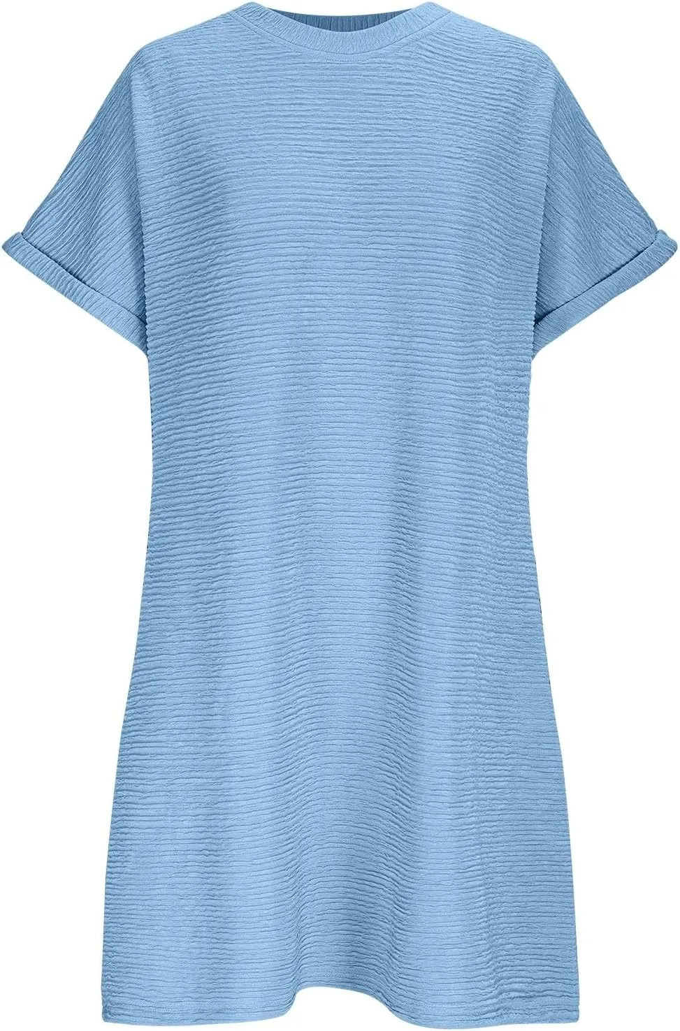 Borniu Womens Summer Beach Vocation Cute T Shirt Dress Casual Short Sleeve Crewneck Loose Flowy Mini Dresses with Pockets