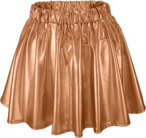 Brown Skirts For Women Women's Fashion High Waist Pleated Solid Color Short Skirt Loose Skirt Mini Skirts For
