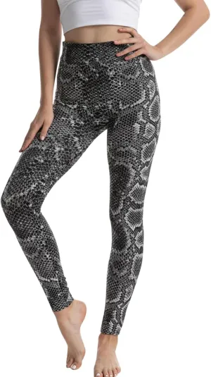 Casual Leggings for Women High Waist Printed Tummy Control Butt Lifting Pants Slimming Workout Compression Athletic Tights