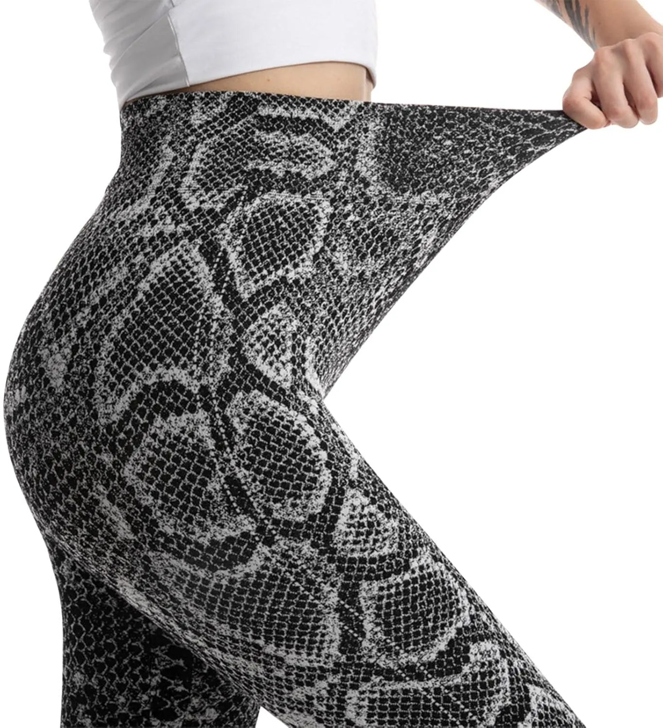 Casual Leggings for Women High Waist Printed Tummy Control Butt Lifting Pants Slimming Workout Compression Athletic Tights