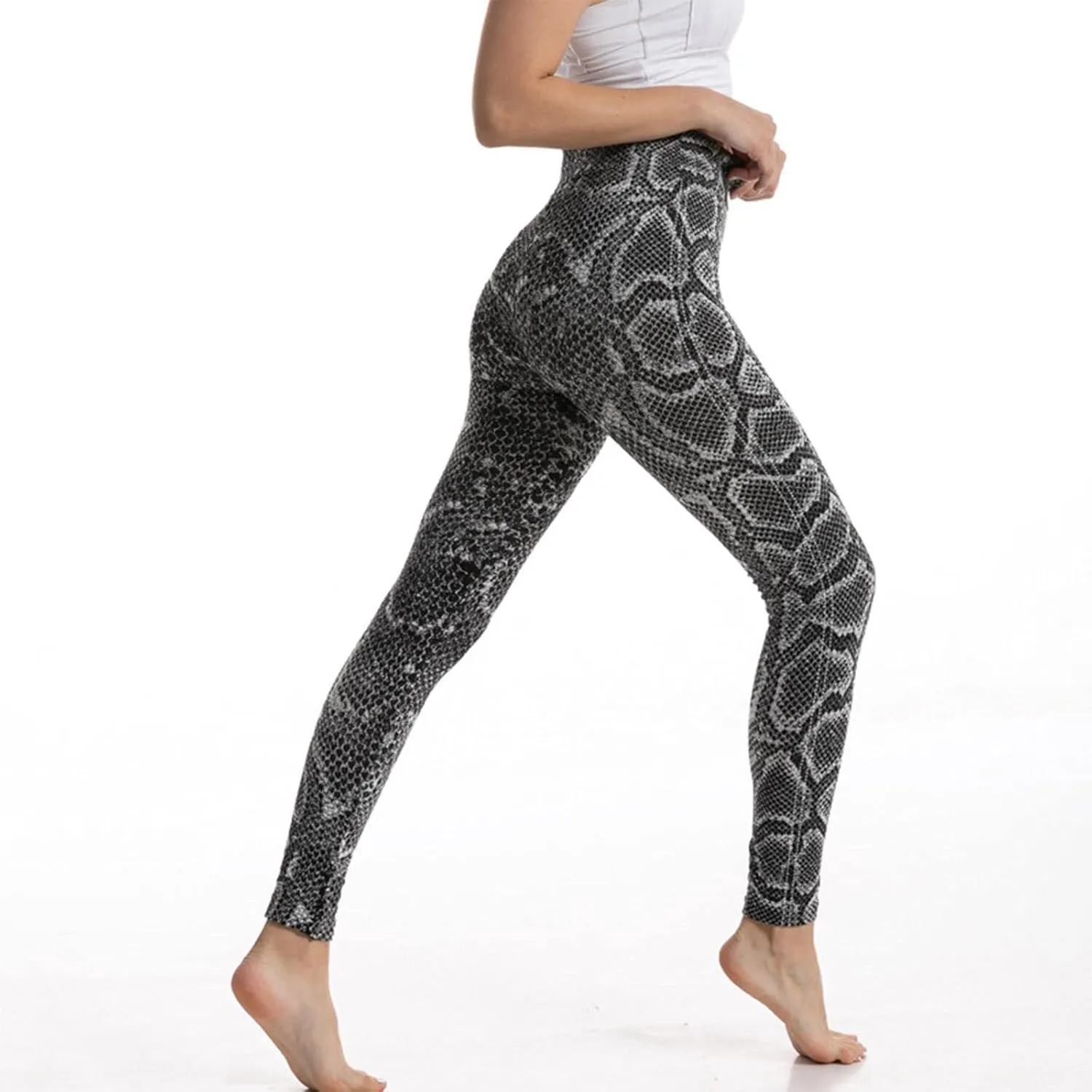 Casual Leggings for Women High Waist Printed Tummy Control Butt Lifting Pants Slimming Workout Compression Athletic Tights