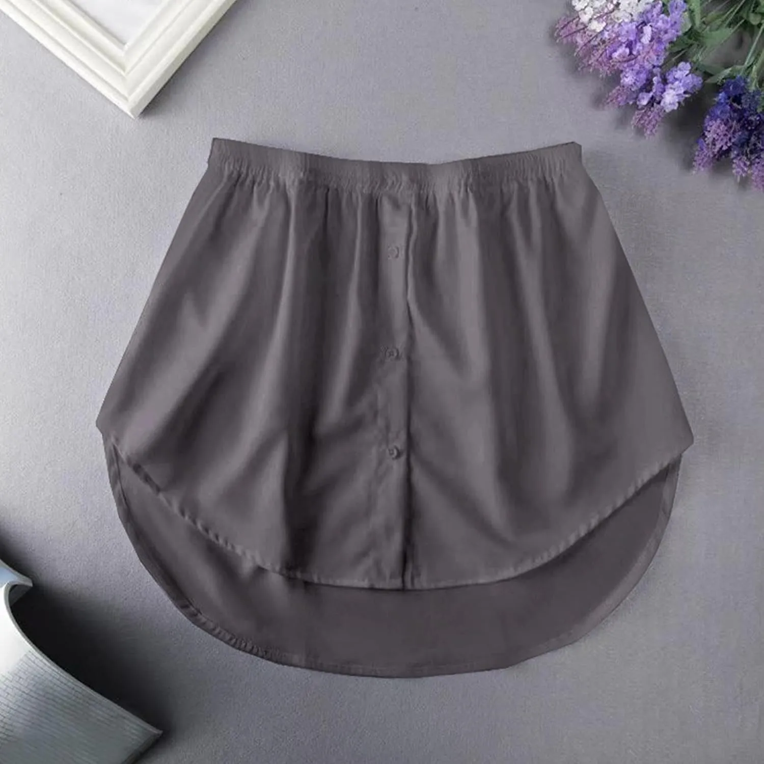 Cotton Bottom Skirt Extender for Layering Half Shirts Removable Layering Half Length Underskirt with Buttons