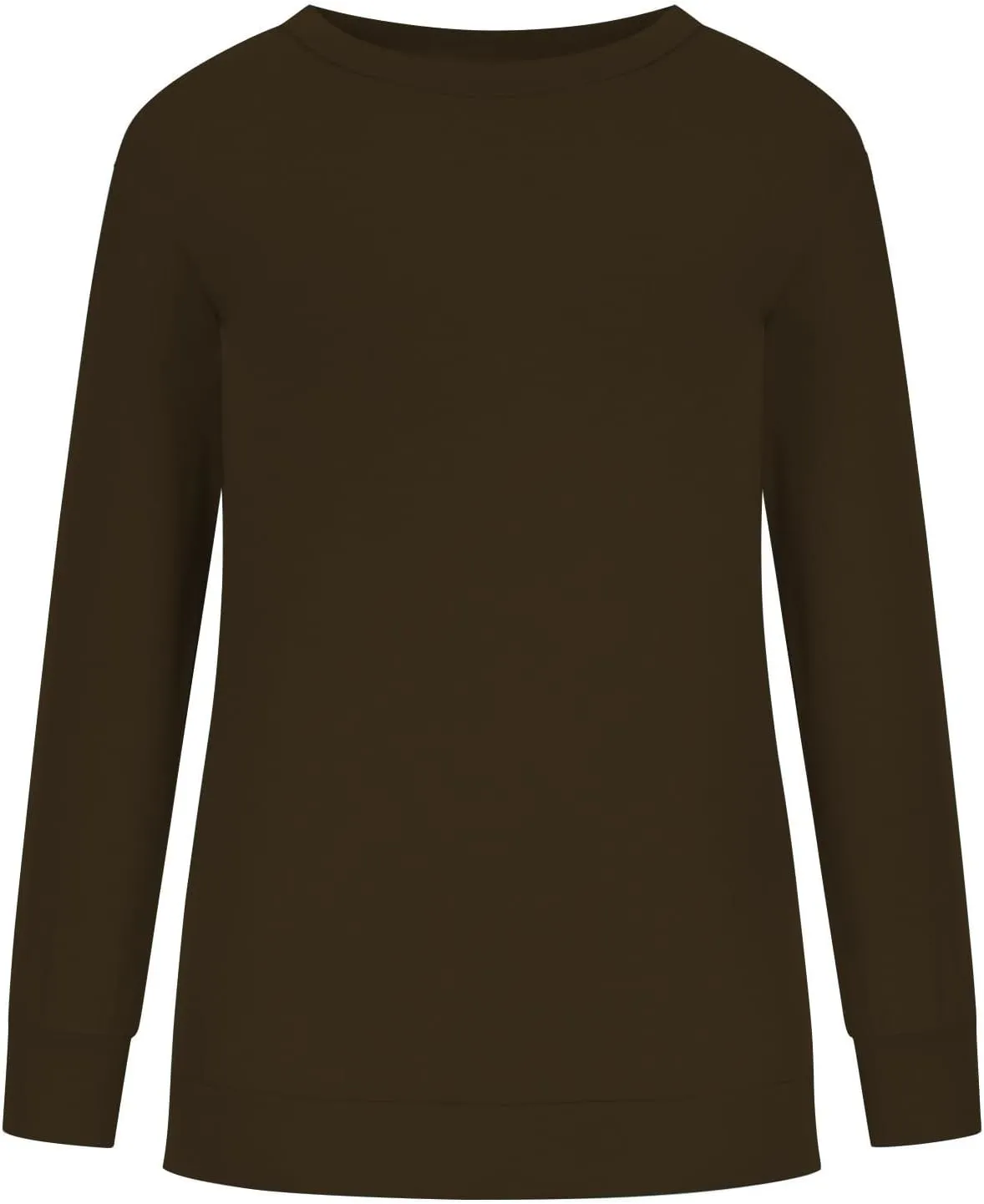 Crew Neck Sweatshirts Women Casual Loose Soft Long Sleeve Pullover Color Block Side Split Tops Lightweight Fall Outfit