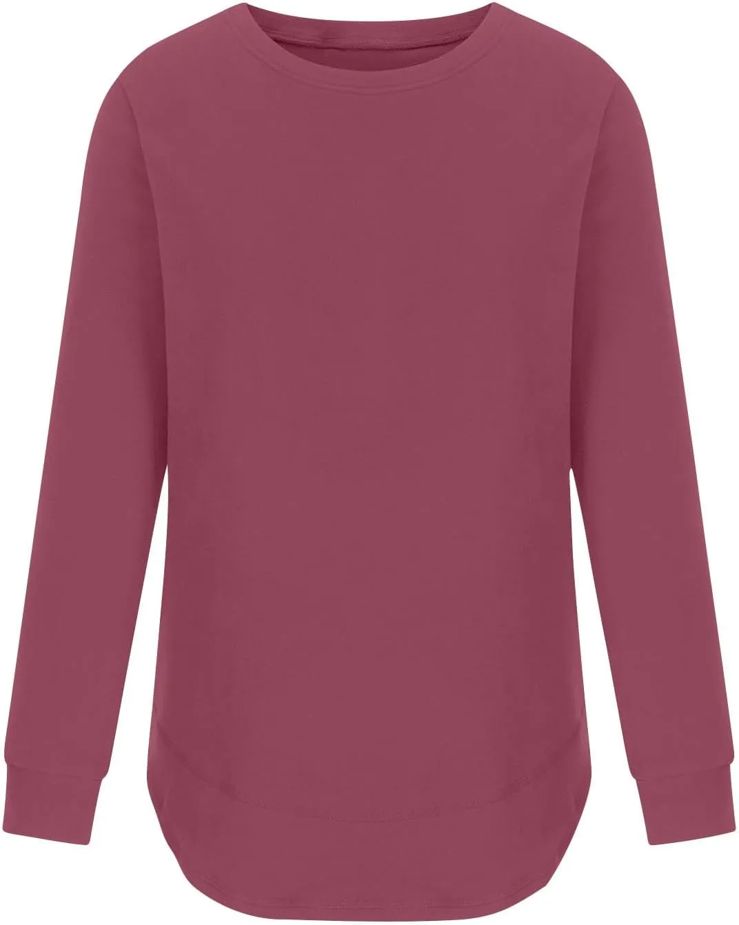 Crewneck Sweatshirt for Women Casual Long Sleeve Solid Color Pullover Tops Trendy Fleece 2024 Fashion Fall Tunic Tops