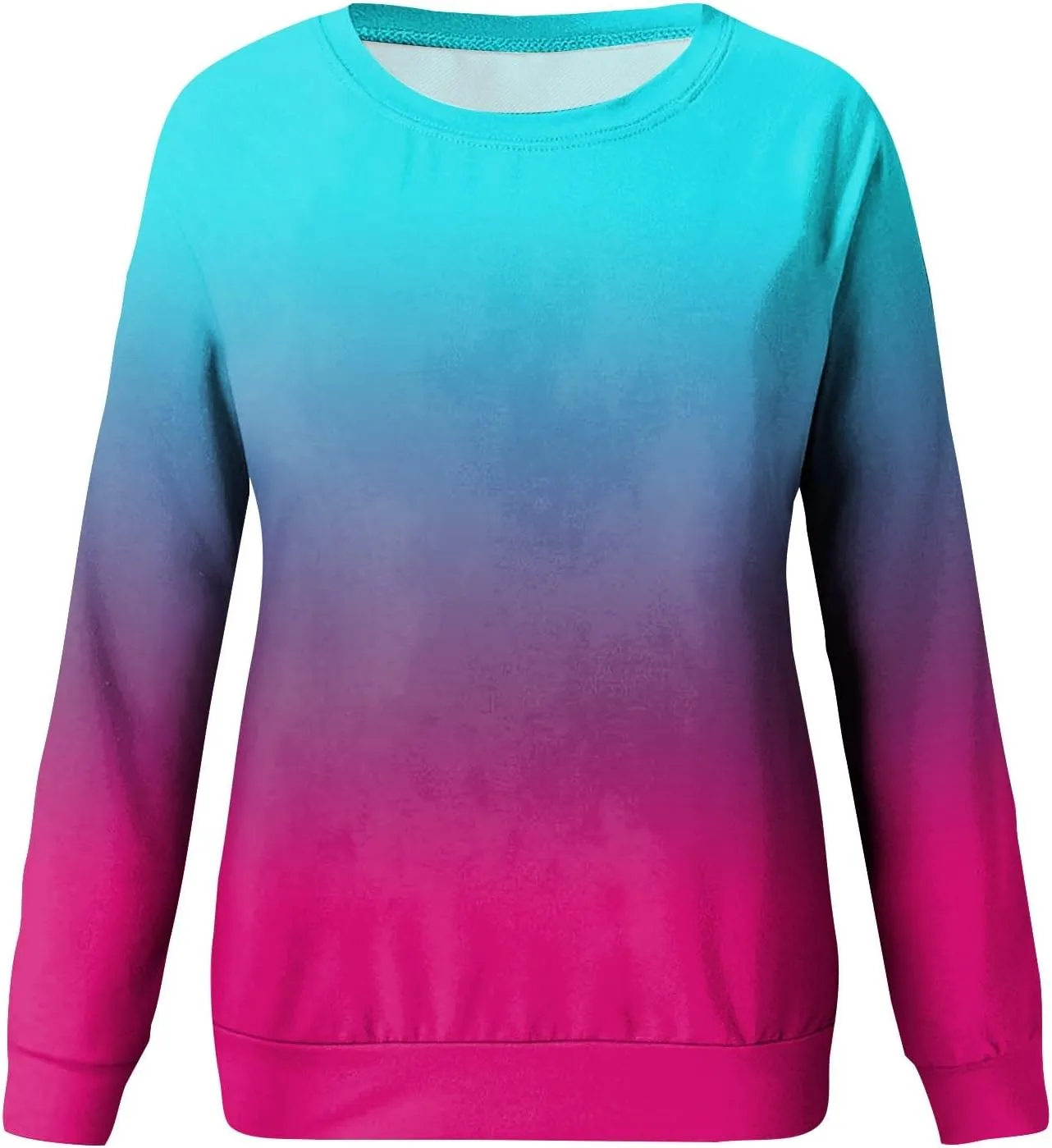 Cute Long Sleeve Tops For Women Work Crewneck Tops Fall Stretch Sweatshirts Floral Print T-Shirts Trendy