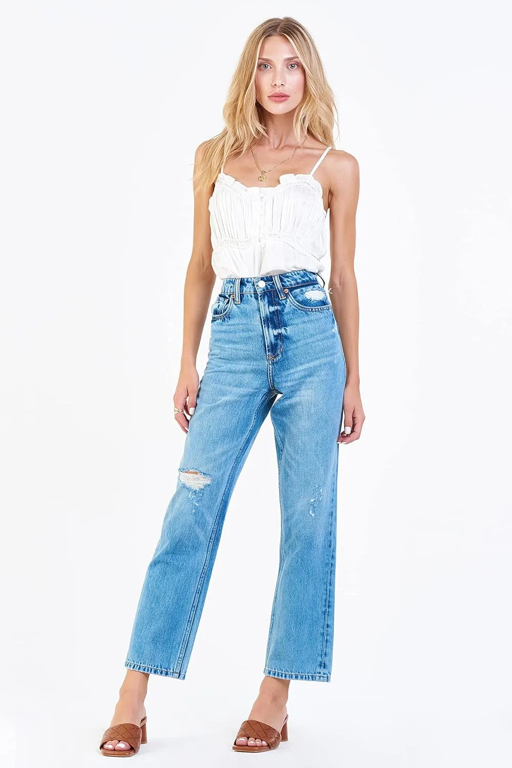 DEAR JOHN 90's Women's Jeans Straight Leg High Rise Ankle Inseam