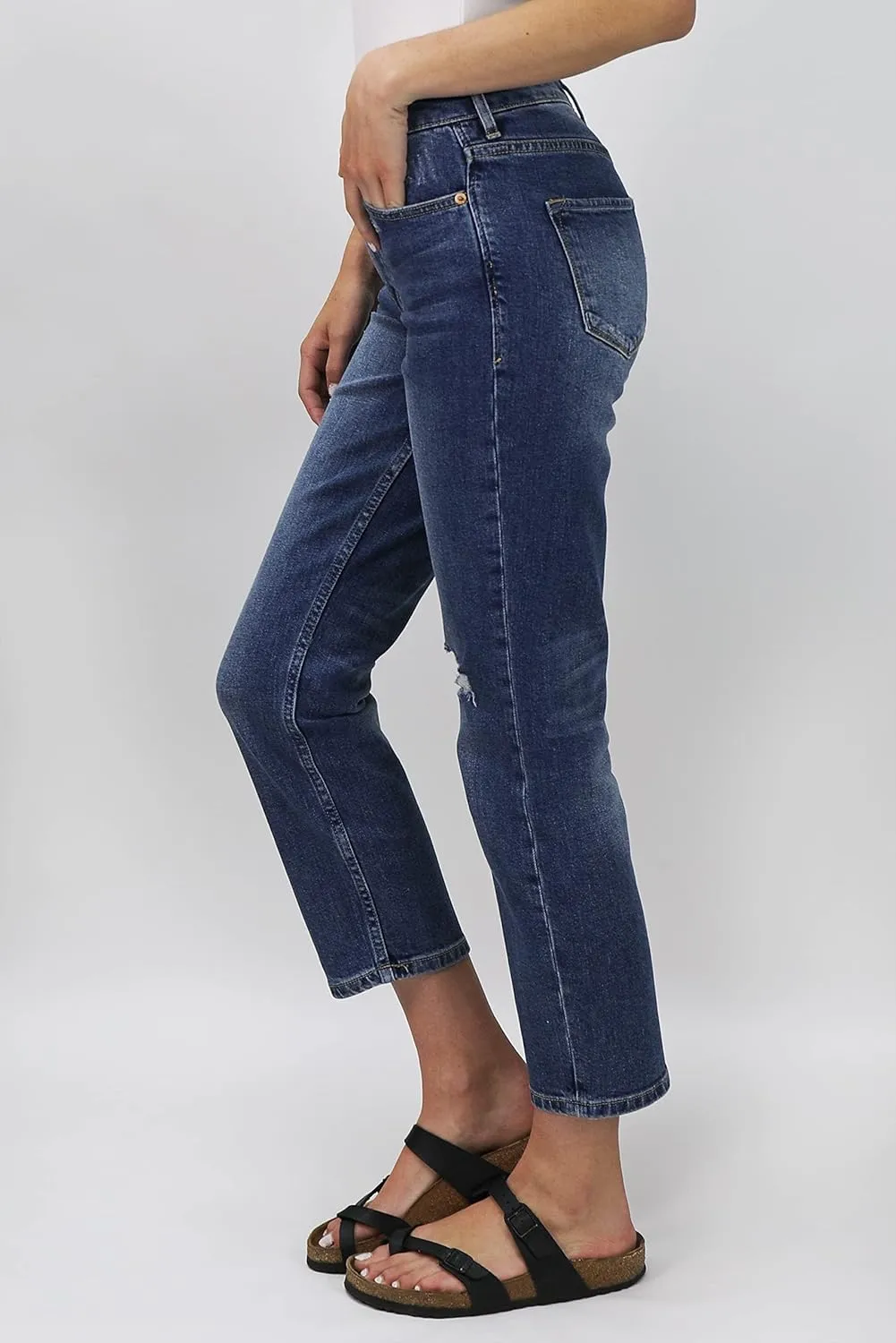 DEAR JOHN Jodi Women's Jeans Straight Leg High Rise Cropped Inseam