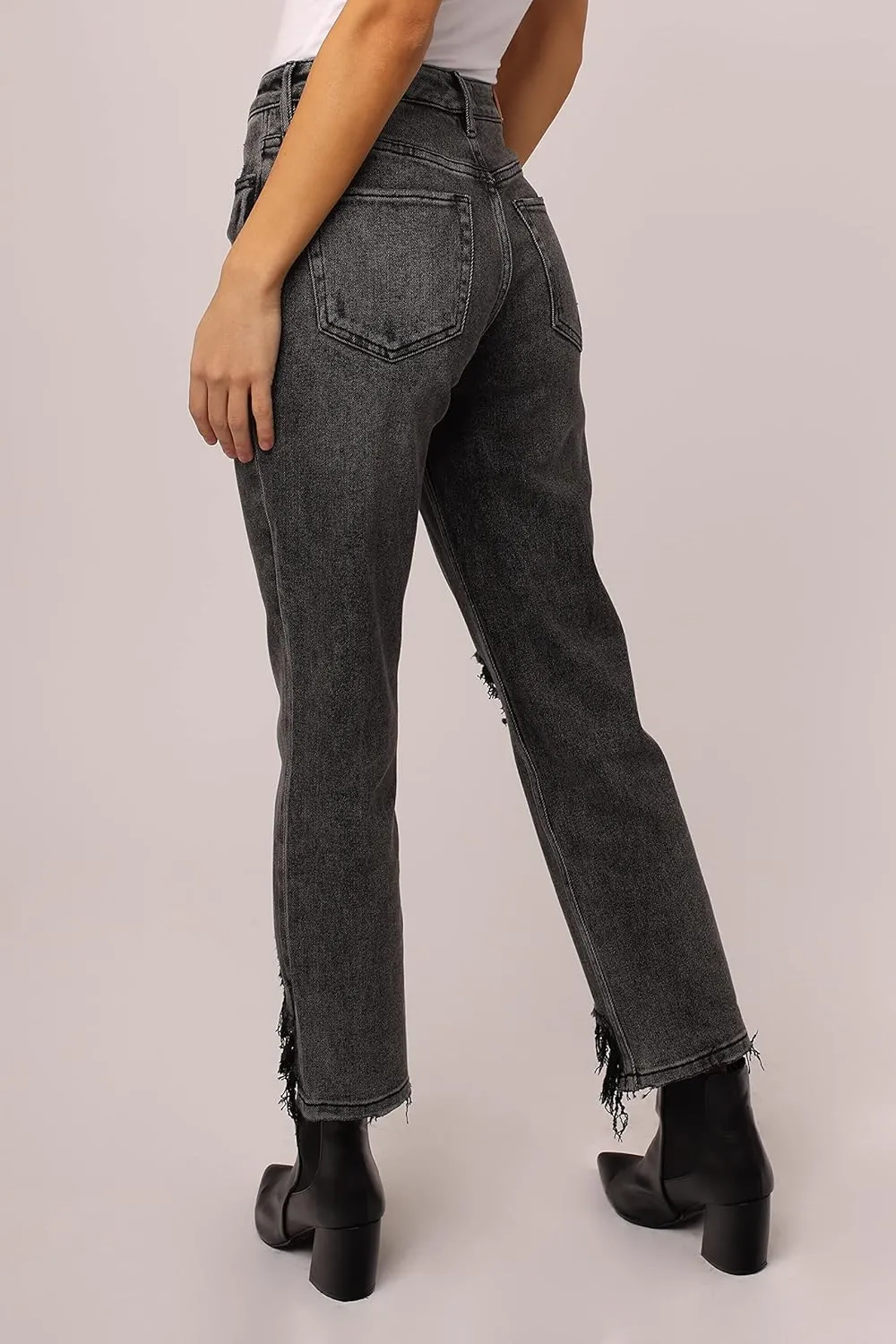 DEAR JOHN Jodi Women's Jeans Straight Leg High Rise Cropped Inseam