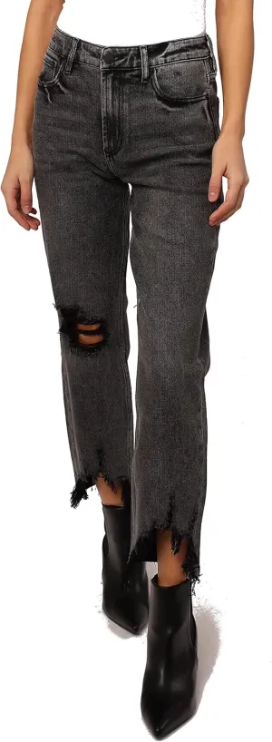 DEAR JOHN Jodi Women's Jeans Straight Leg High Rise Cropped Inseam