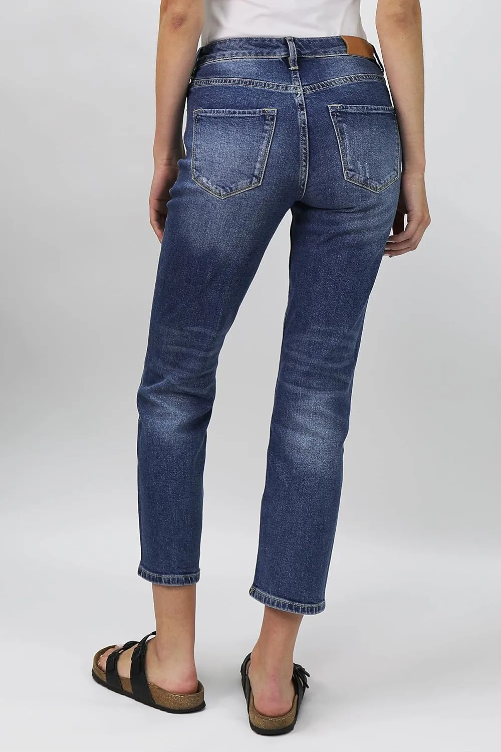 DEAR JOHN Jodi Women's Jeans Straight Leg High Rise Cropped Inseam