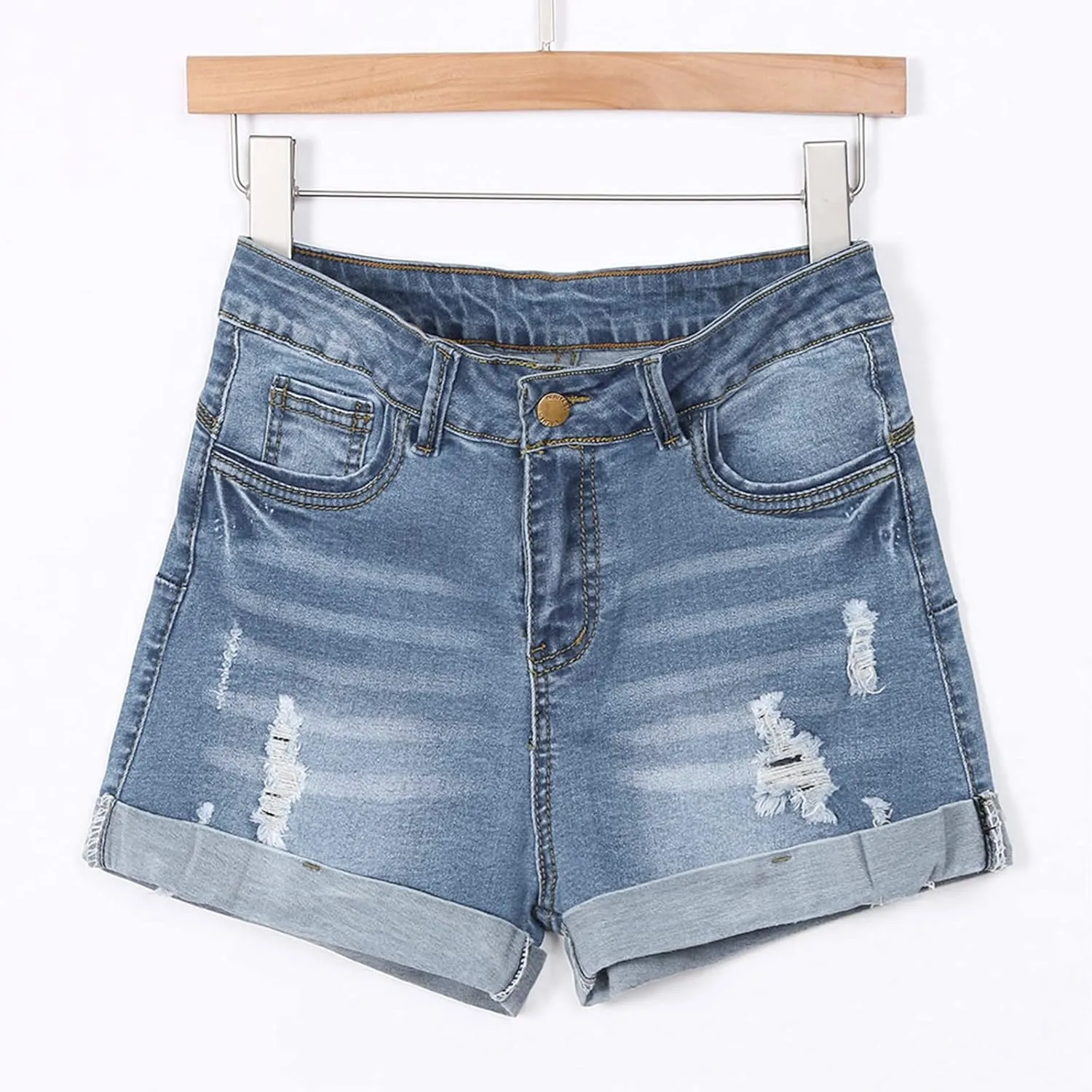 Denim Shorts Women High Waisted Jeans Shorts for Women Stretchy Hot Short Jeans Ripped Jean Short