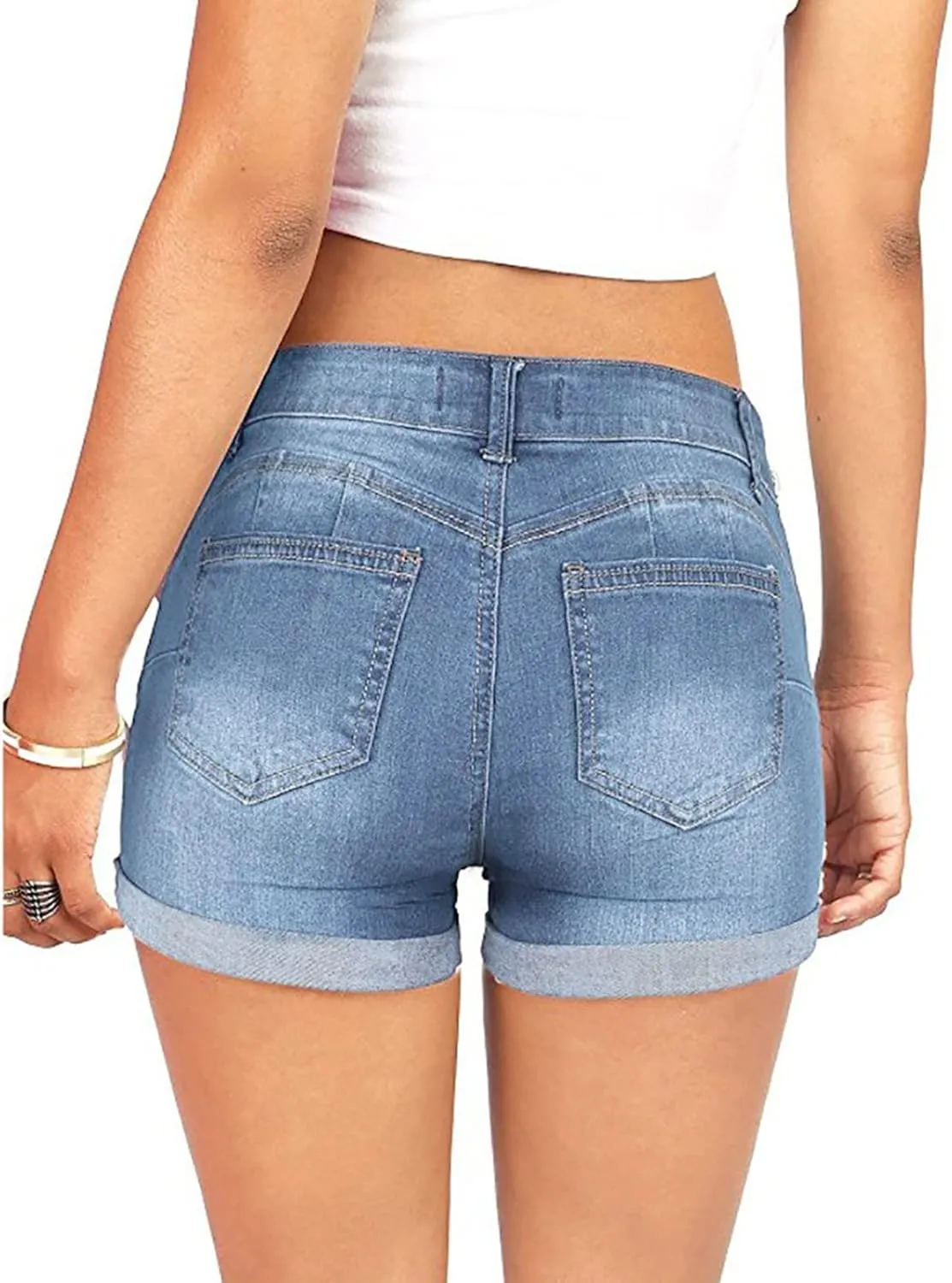 Denim Shorts Women High Waisted Jeans Shorts for Women Stretchy Hot Short Jeans Ripped Jean Short