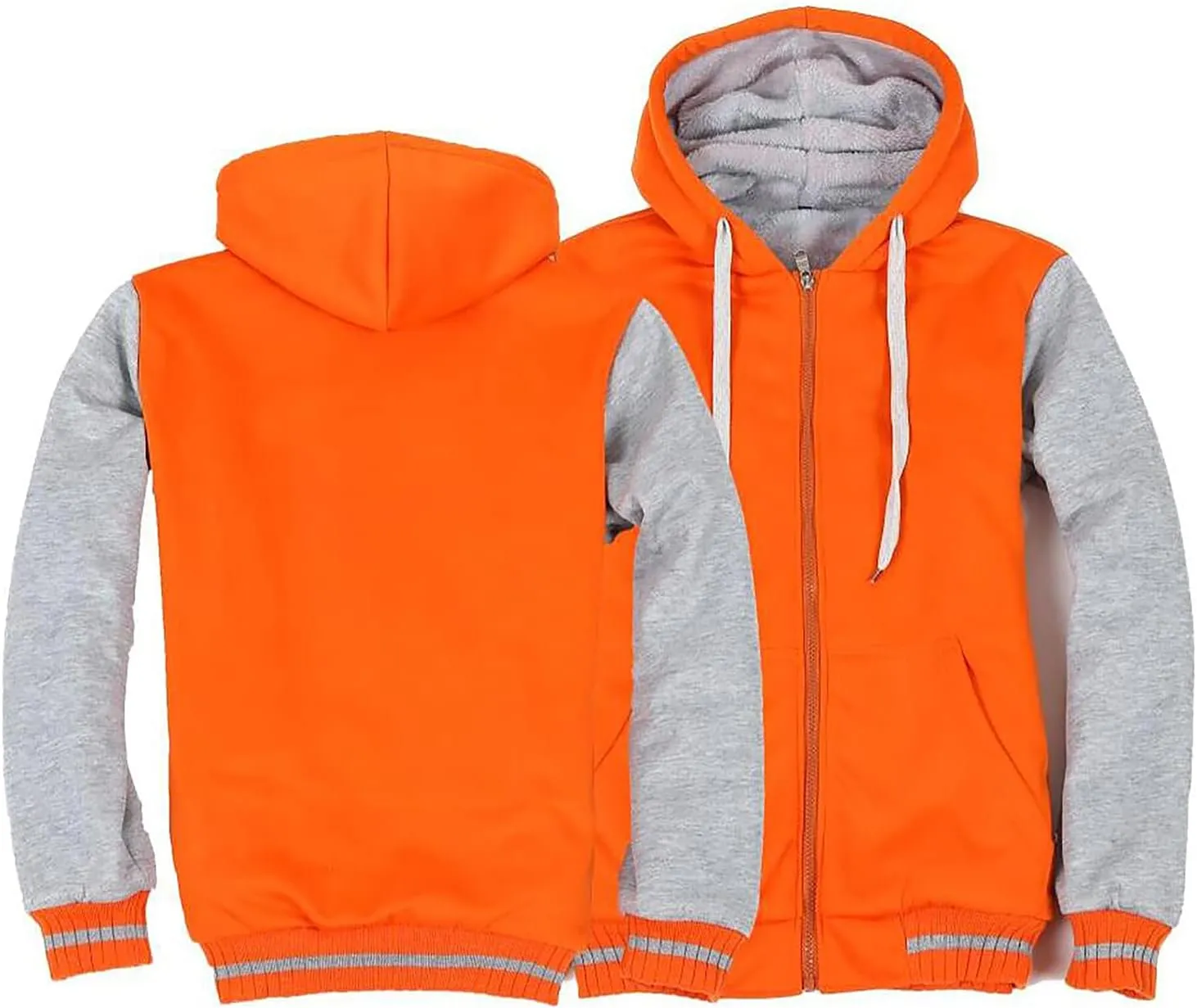DuDubaby Men's Pullover Winter Workout Fleece Hoodie Jackets Full Zip Wool Warm Thick Coats