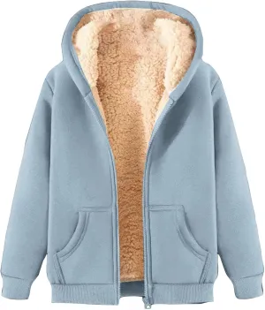 evzosrz Mens Winter Hoodies Fleece Sherpa Lined Coats Zip Up Warm Sweatshirt Jackets Casual Thick Thermal Hoodies Cardigan
