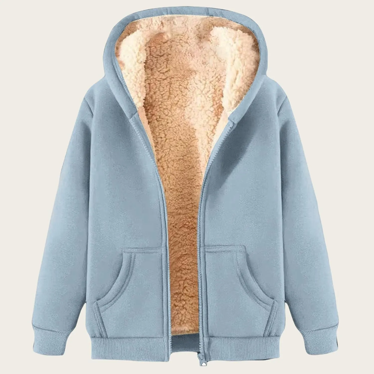 evzosrz Mens Winter Hoodies Fleece Sherpa Lined Coats Zip Up Warm Sweatshirt Jackets Casual Thick Thermal Hoodies Cardigan
