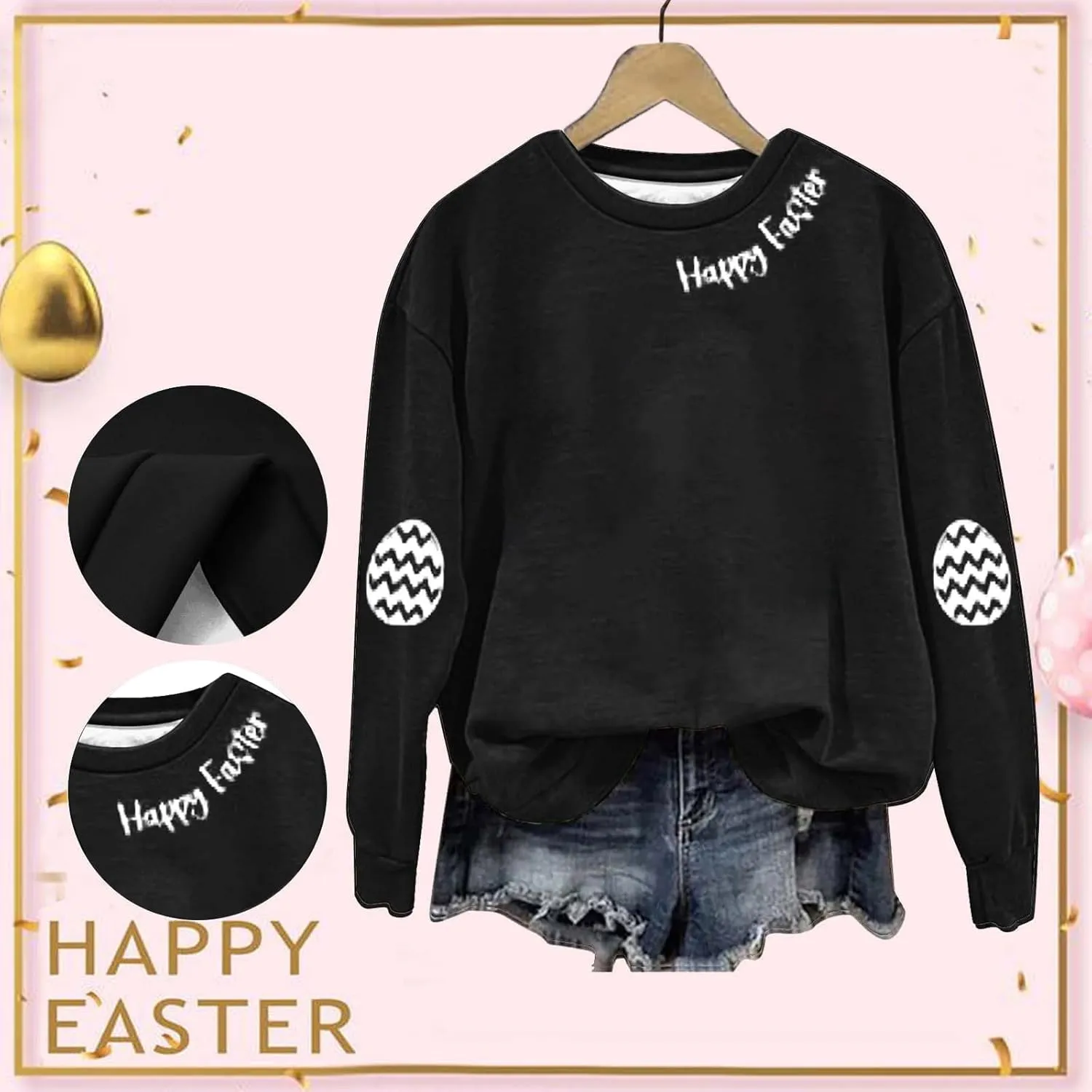 Faith Over Fear Hoodie Women Printed Round Neck Long Sleeve Hooded Sweatshirt Religious Sayings Sweatshirt Hoodies