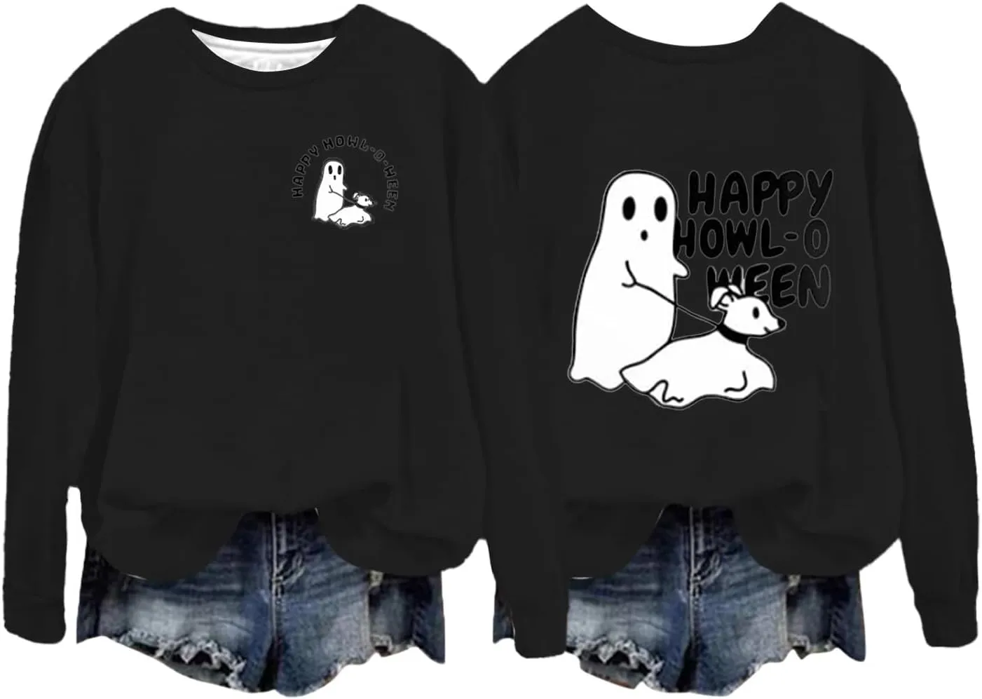 Fashion Hoodies for Women Halloween Prined Hooded Thick Warm Long Sleeve Pullover Loose Fit Sweatshirt Joggers Hoodie