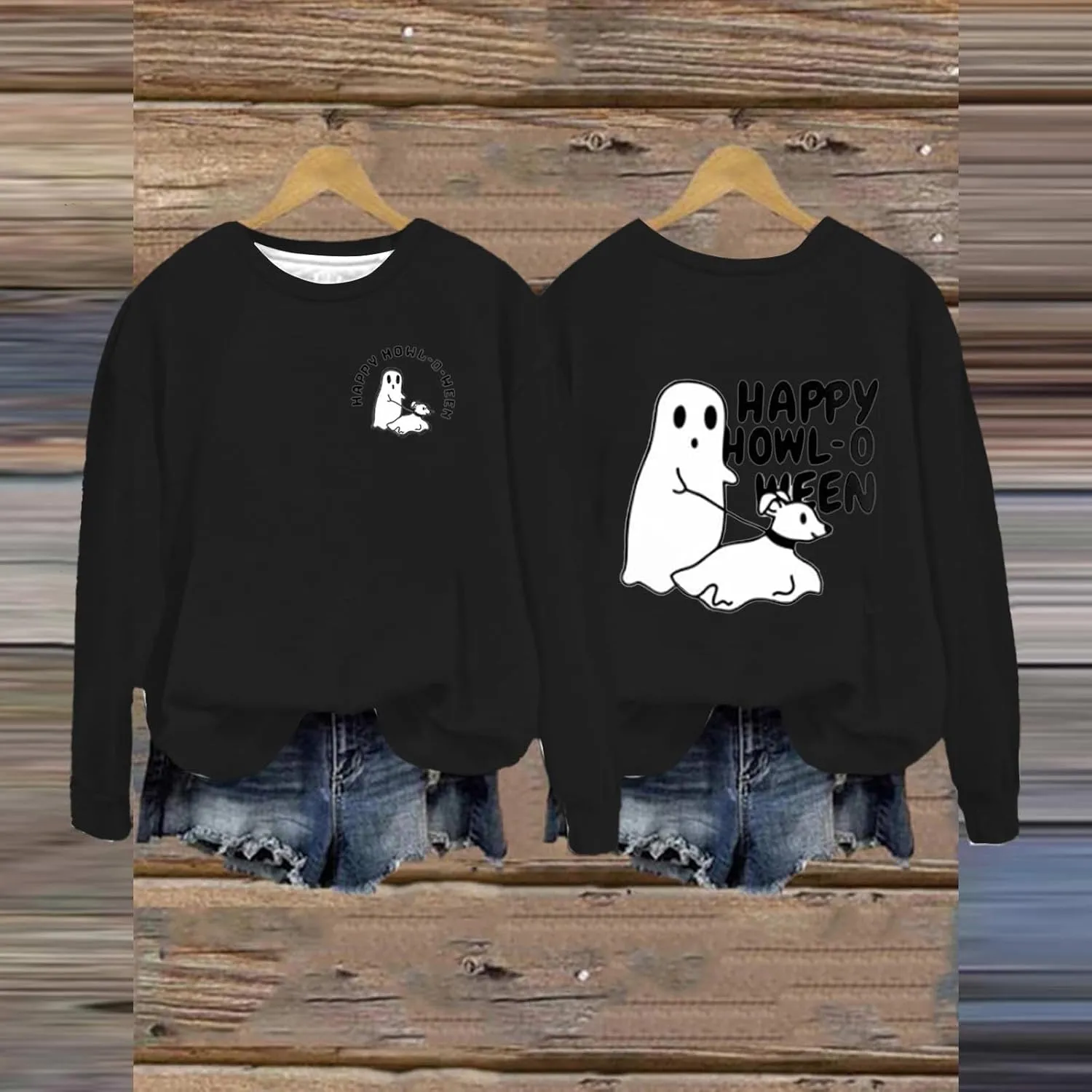 Fashion Hoodies for Women Halloween Prined Hooded Thick Warm Long Sleeve Pullover Loose Fit Sweatshirt Joggers Hoodie