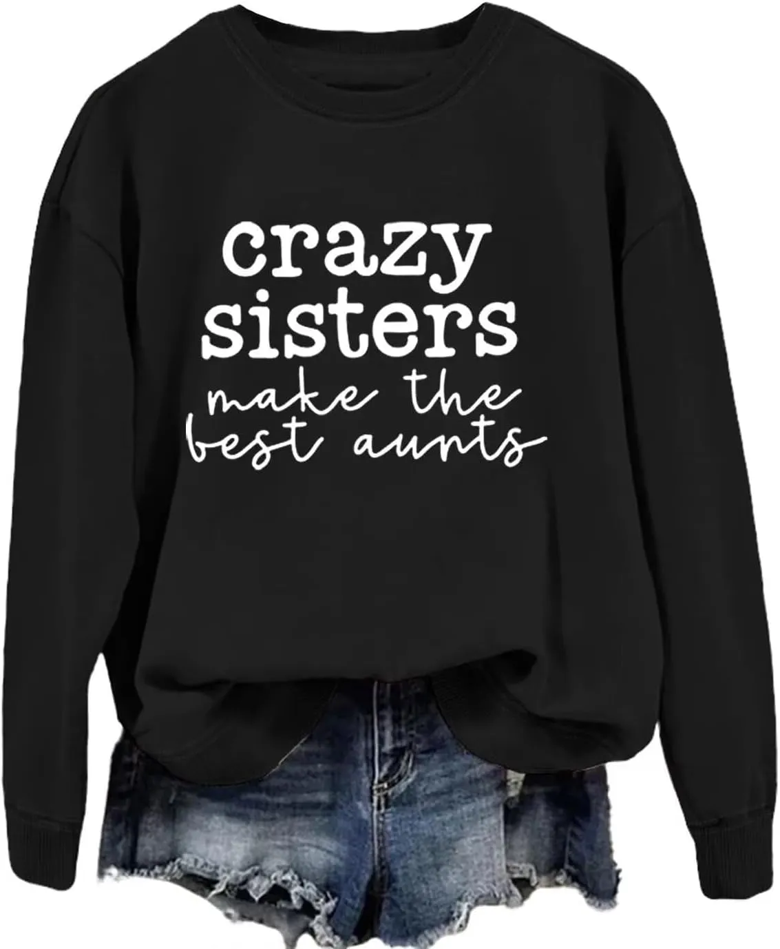 Fashion Sweatshirt for Women Funny Letter Print Regular Fit Long Sleeve Crewneck Pullovers Lightweight Hoodless Tops