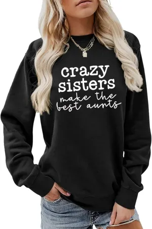 Fashion Sweatshirt for Women Funny Letter Print Regular Fit Long Sleeve Crewneck Pullovers Lightweight Hoodless Tops