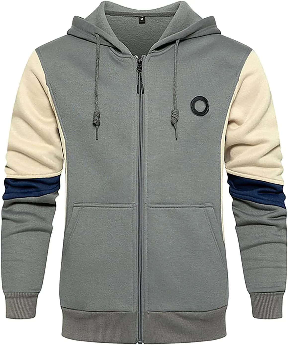 Fleece Lined Hoodie For Mens Casual Camouflage Sports Sweatshirt Long Sleeve Zipper Hooded Jacket Coat