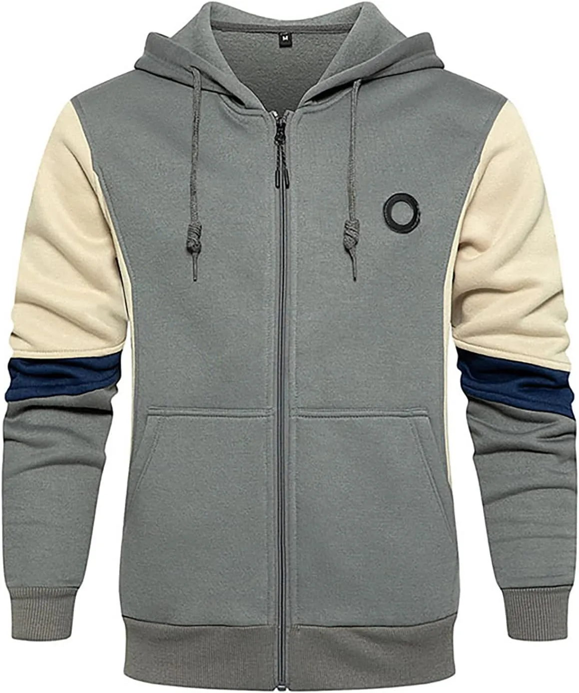 Fleece Lined Hoodie For Mens Casual Camouflage Sports Sweatshirt Long Sleeve Zipper Hooded Jacket Coat