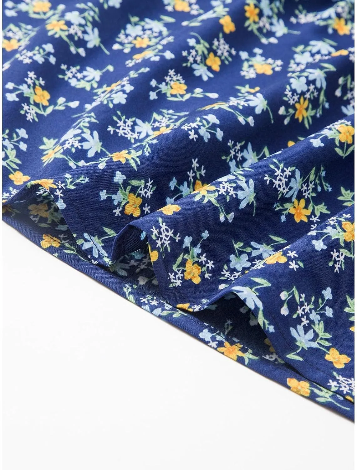 Floral Maxi Skirts for Women Flowy Boho Pleated A-Line Summer Beach Elastic Waist Splicing Swing Long Skirts