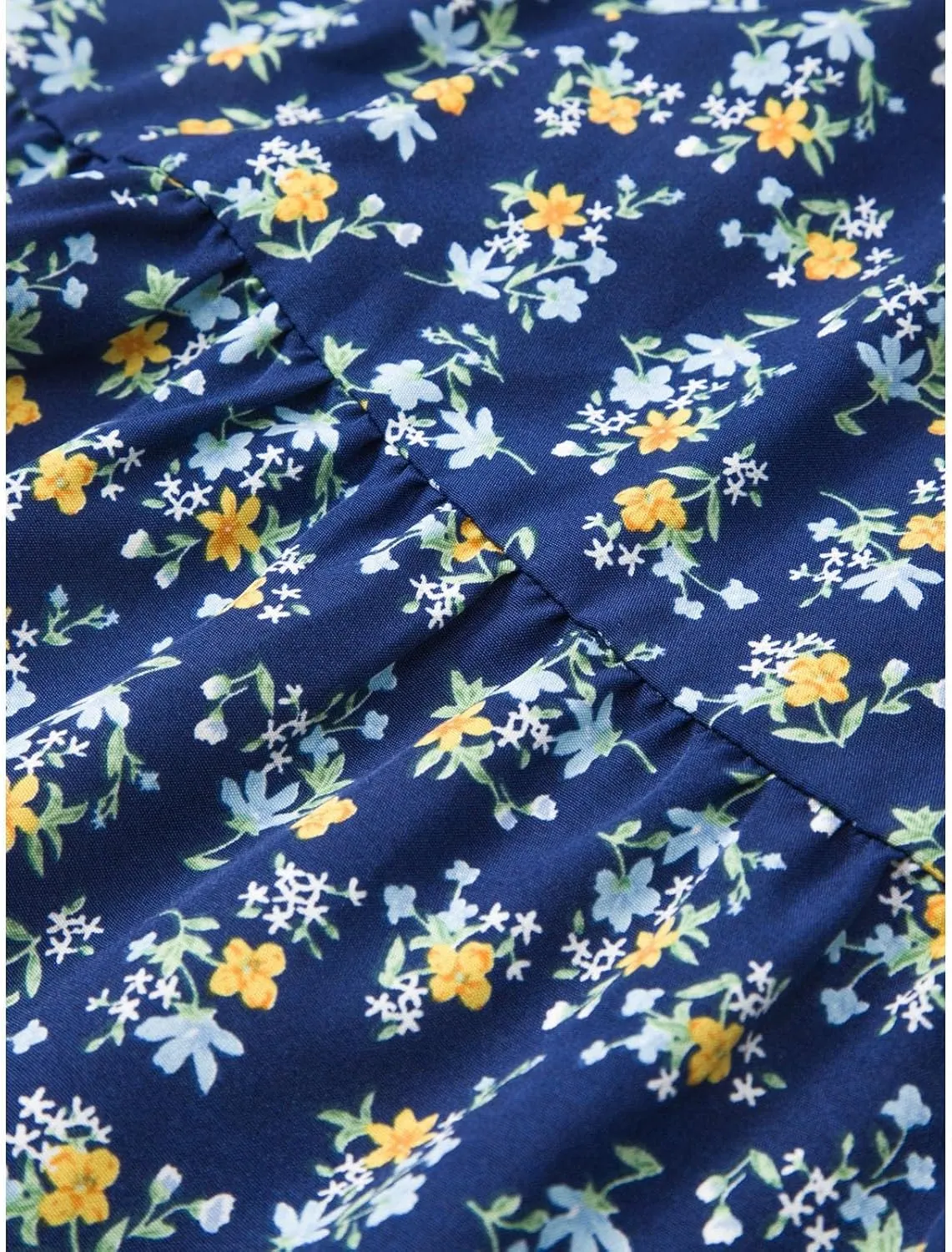 Floral Maxi Skirts for Women Flowy Boho Pleated A-Line Summer Beach Elastic Waist Splicing Swing Long Skirts