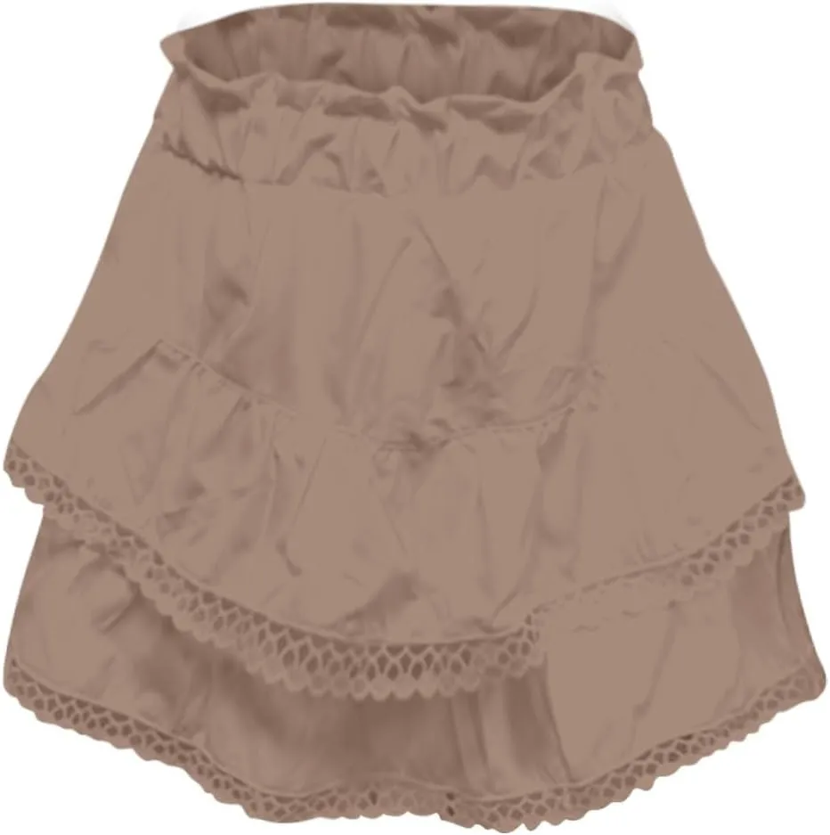 Flowy Shorts for Women Casual Boho Mini Skirts for Women High Waisted Ruffled Tiered Tennis Skorts Cute Pleated Crochet