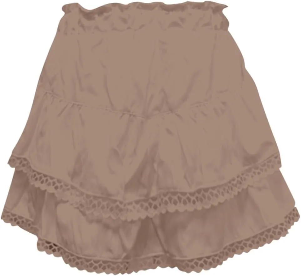 Flowy Shorts for Women Casual Boho Mini Skirts for Women High Waisted Ruffled Tiered Tennis Skorts Cute Pleated Crochet