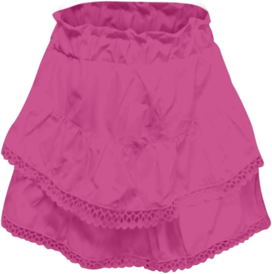 Flowy Shorts for Women Casual Boho Pleated Crochet Mini Skirts for Women High Waisted Ruffled Tiered Tennis Skorts Cute