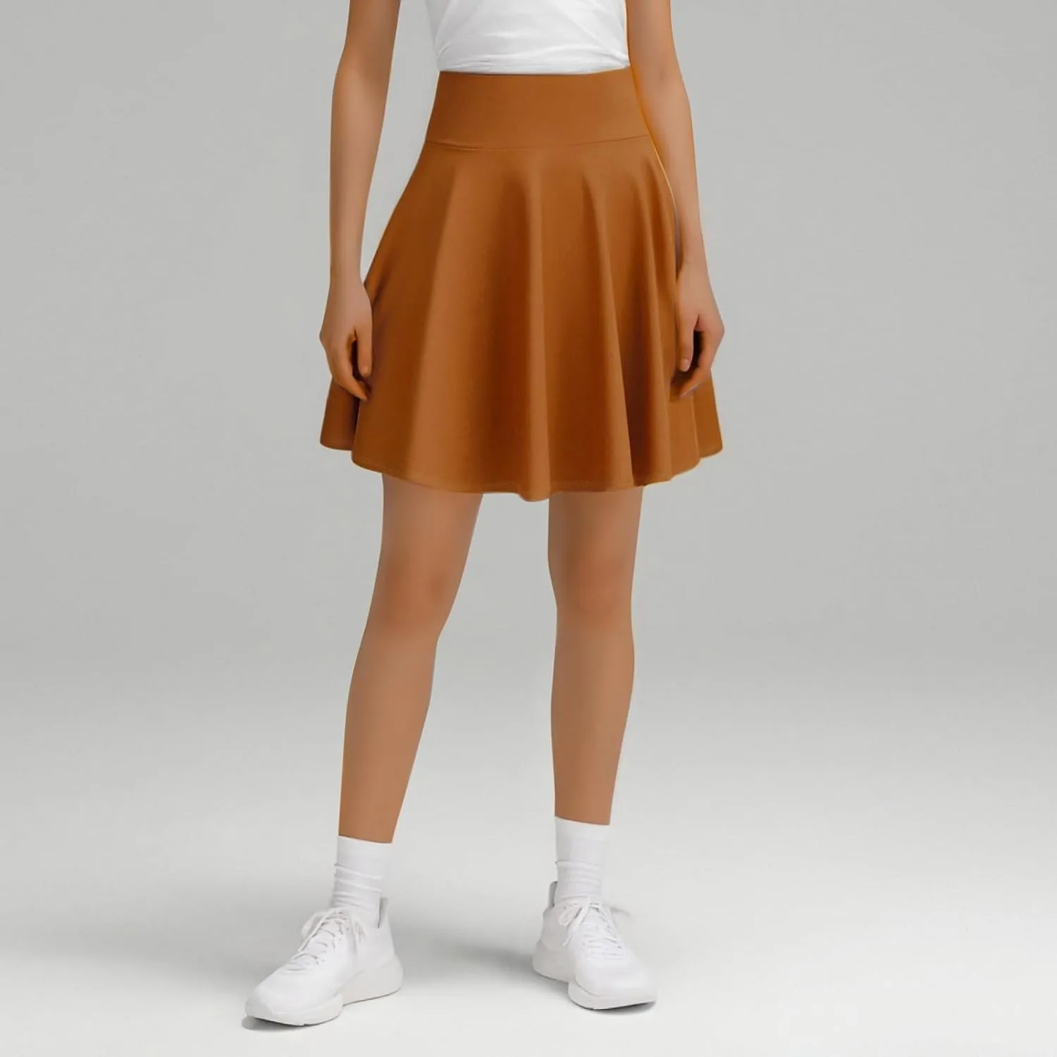 Flowy Skirts for Women Summer Casual High Elastic Waist Tummy Control Trendy Pleated Sports Yoga Running Midi Skirts