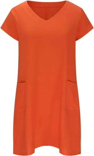 FZYLQY Linen Dress for Womens Spring/Summer Dresses 2024 Lightweight Short Sleeve Tunic Casual Loose Comfy Plus Size Sundress