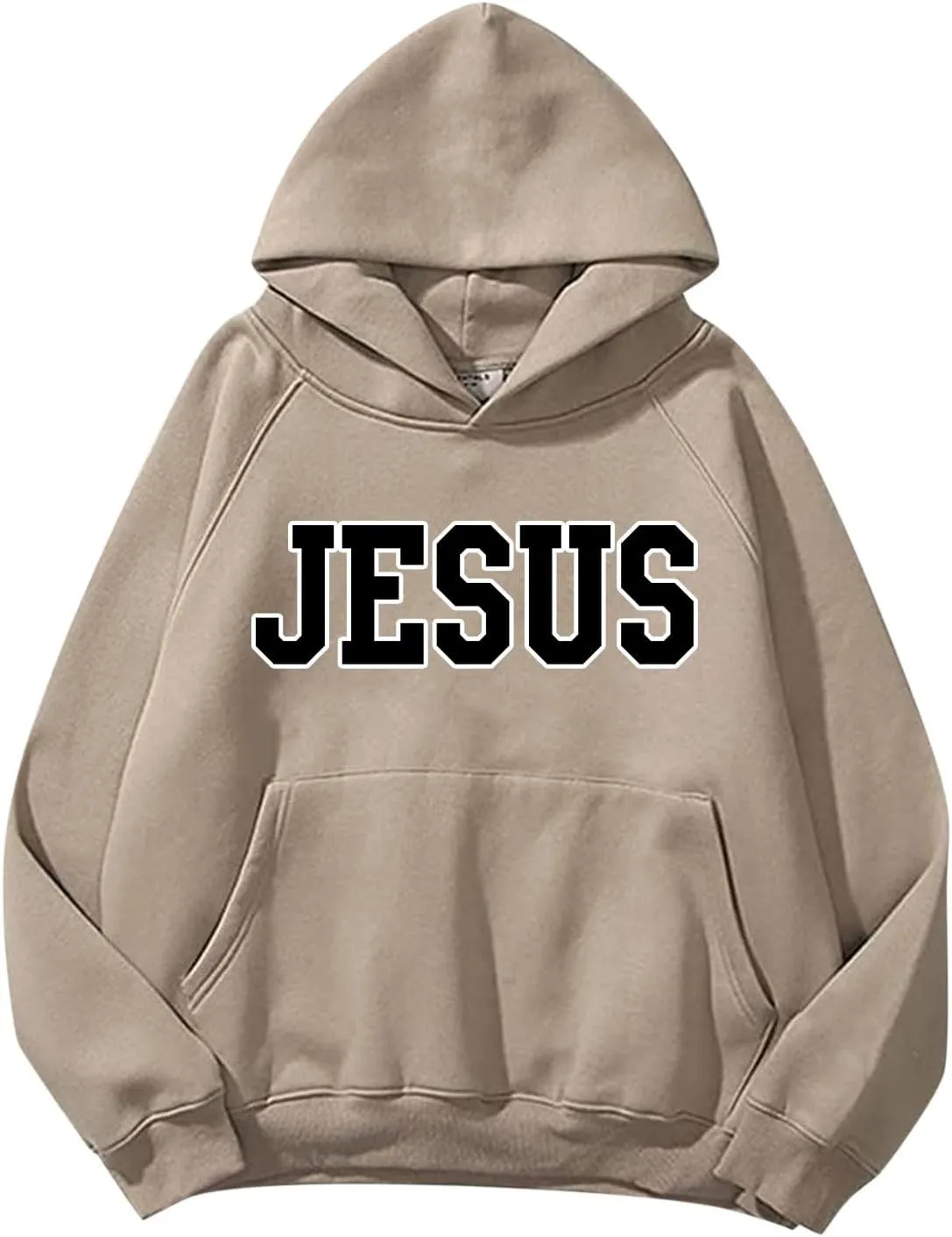 Girls' Fashion Hoodies & Sweatshirts Jesus Letter Print Fall Fleece Winter Outfit with Pocket Long Sleeve Oversize Pullover