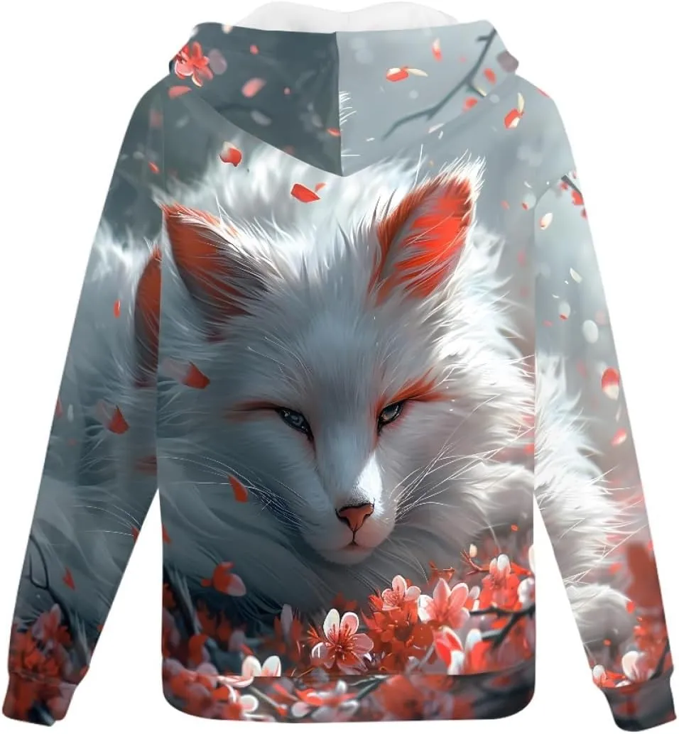 GLUDEAR Men's 3D Printed Cool Wolf Hoodie Novelty Full Zip Sweatshirt Pullover Hoodies XS-5XL