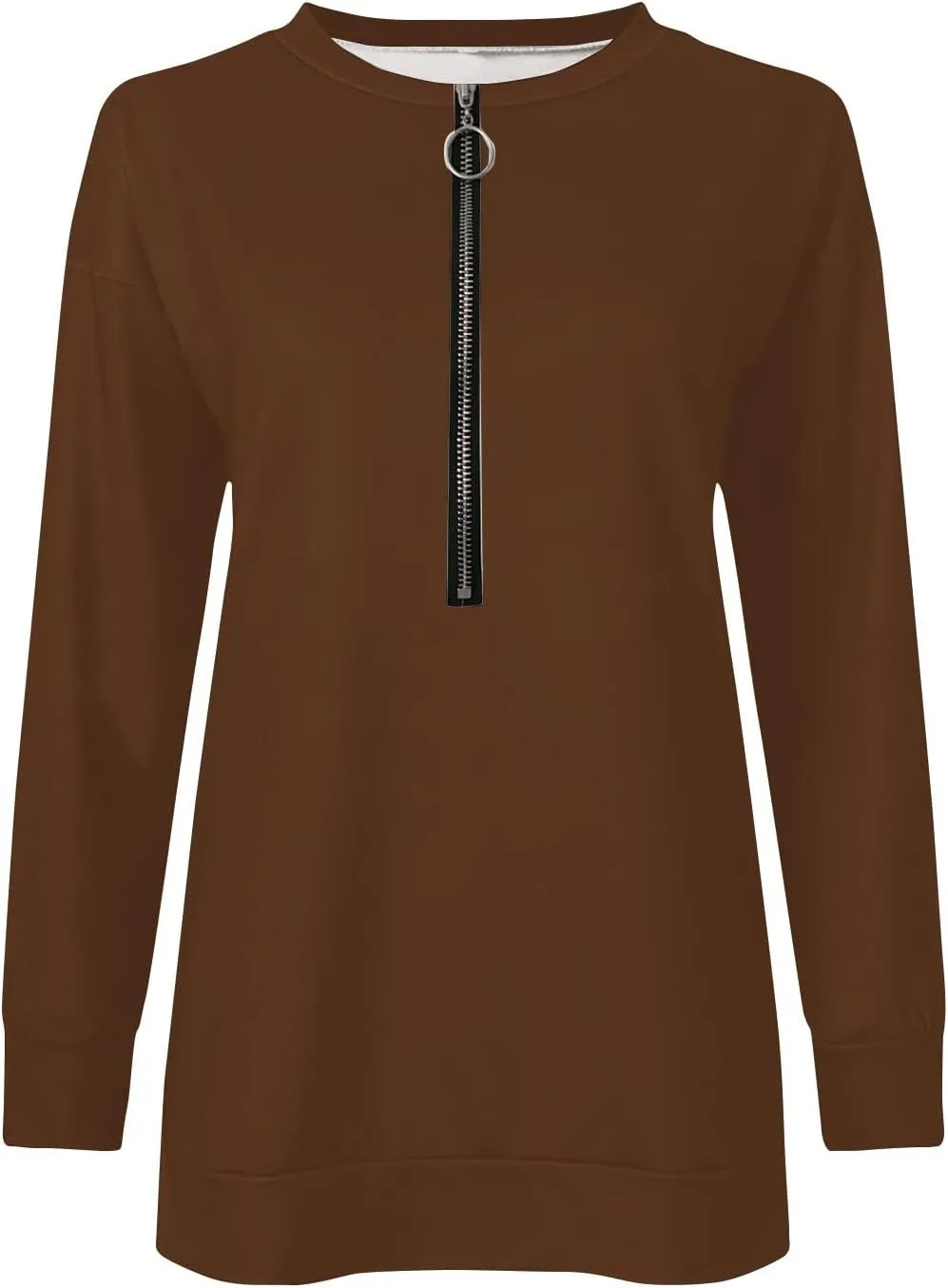 GOFULY Sweatshirt For Women Fall Quarter Zip Pullover Baggy Solid Outfits Long Sleeve Lapel Collared Clothes 2024 Trendy