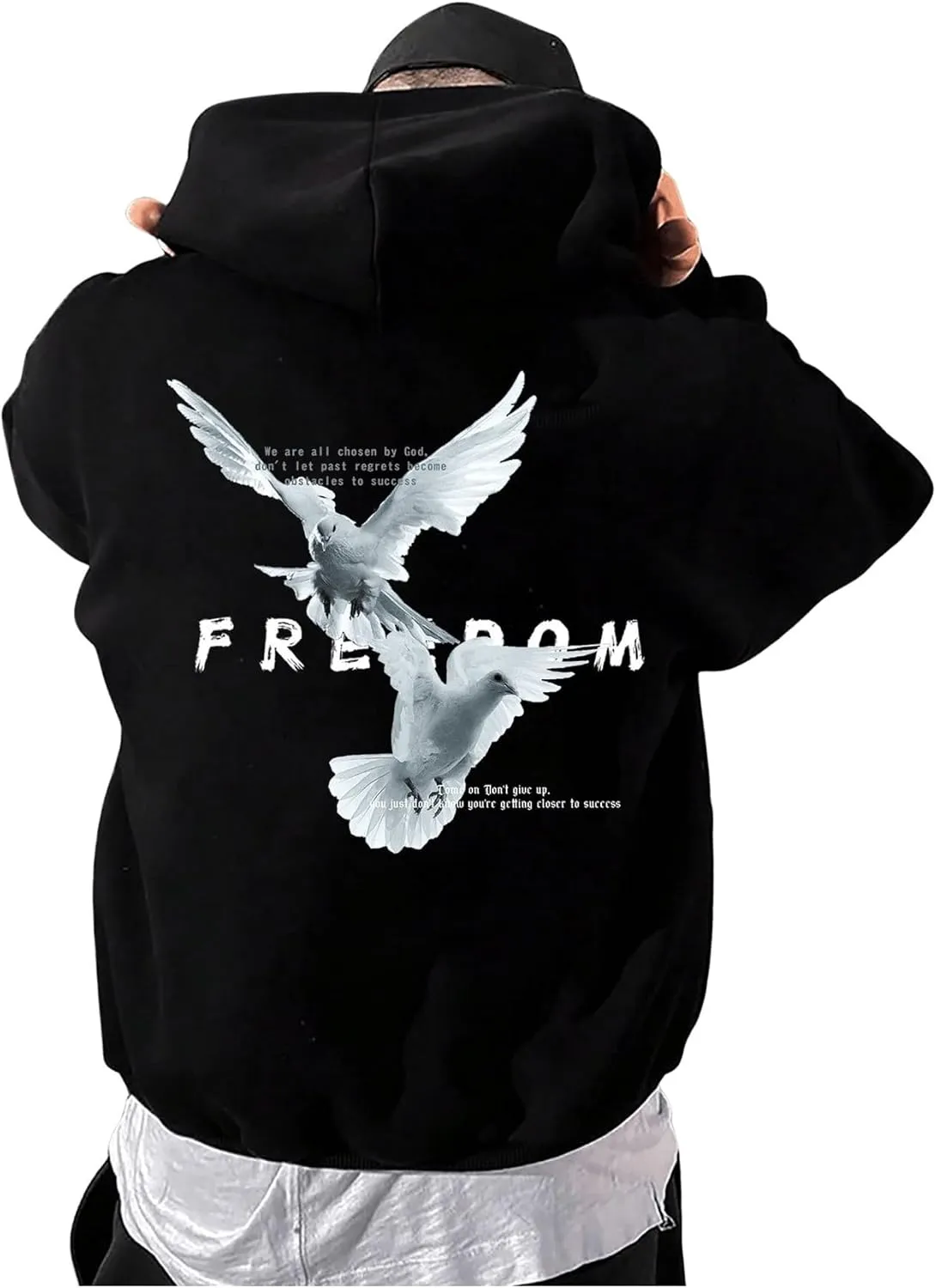 GORGLITTER Men's Anime Graphic Hoodies Oversize Cool Fleece Hoodies Pullover Trendy Hooded Sweatshirt with Pocket