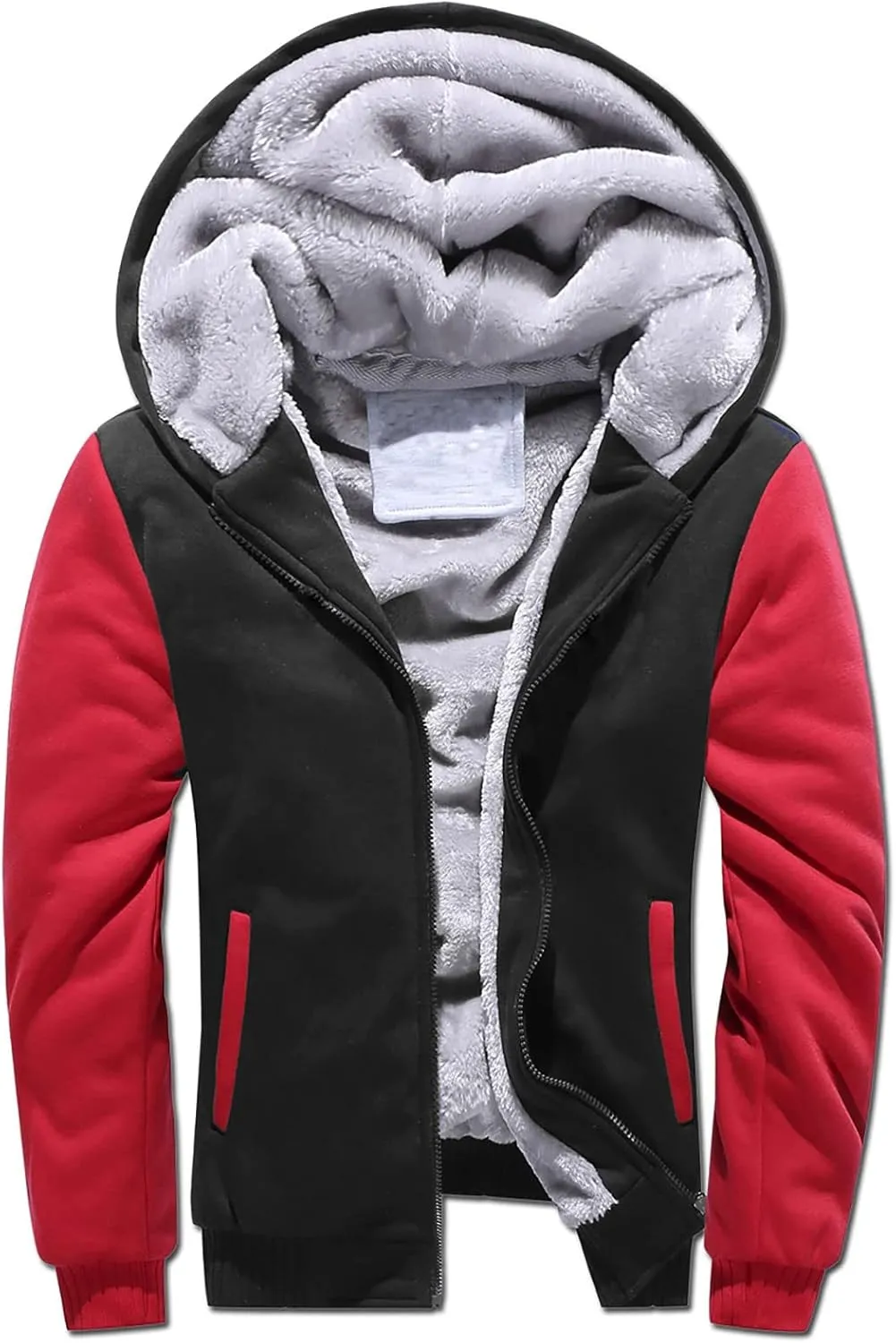 Heavyweight Winter Sweatshirt Thick Fleece Sherpa Lined Warm Jacket Big Tall Zip Up Mens Hoodie Outerwear Coats