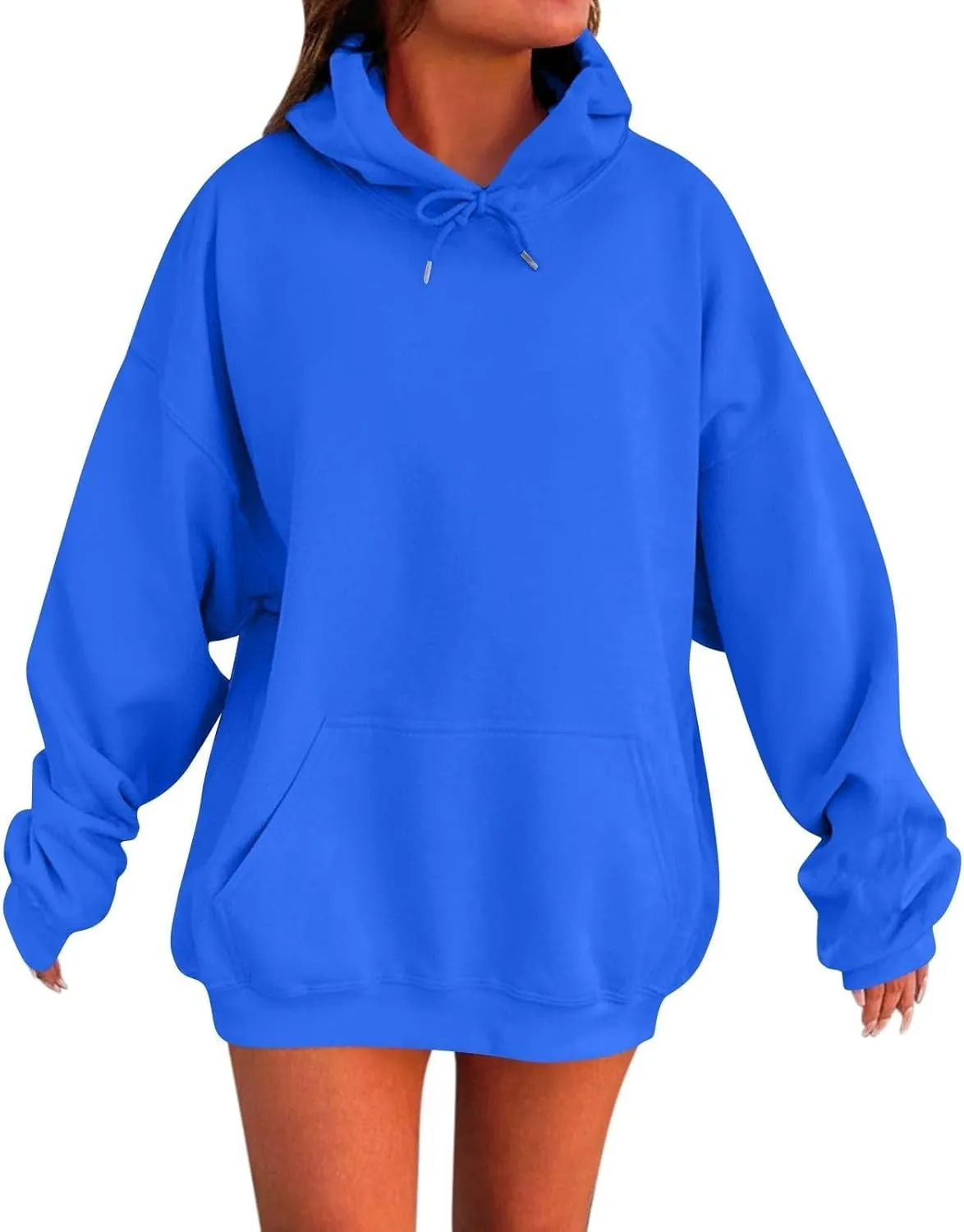 Hooded Sweatshirt Women Crewneck Sweatshirts Long Sleeve Shirts with Pocket Pullover Sweater Jumper Plus Size Tops