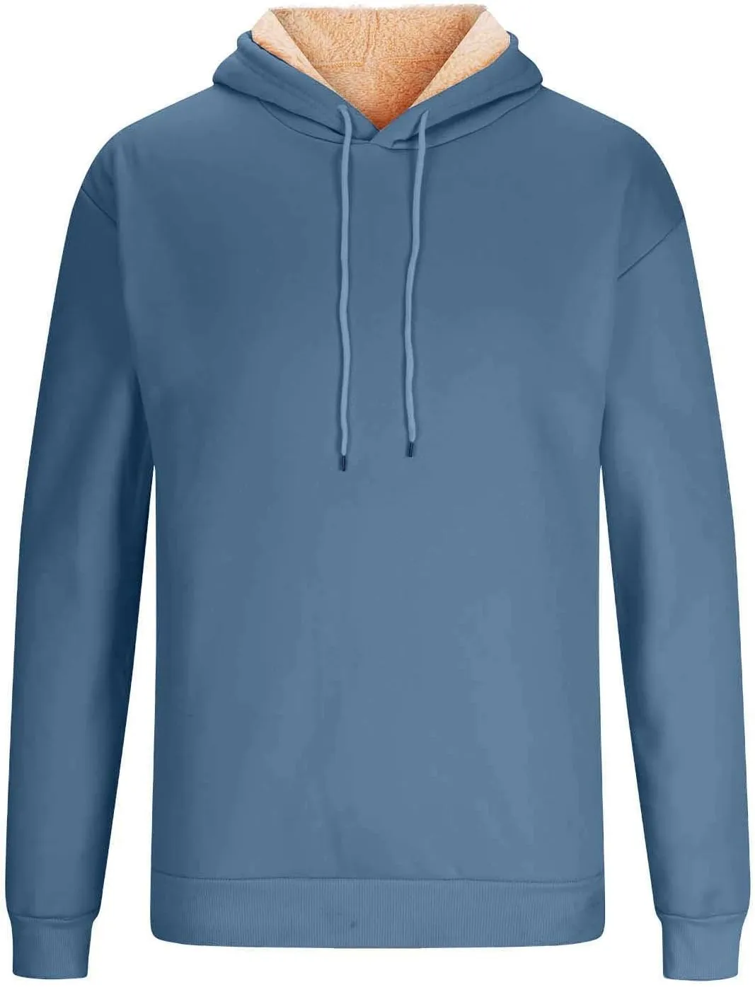 Hoodies for Men Long Sleeve Fashion Sherpa Fleece Lined Hoodies Winter Warm Thick Pullover Hooded Sweatshirt