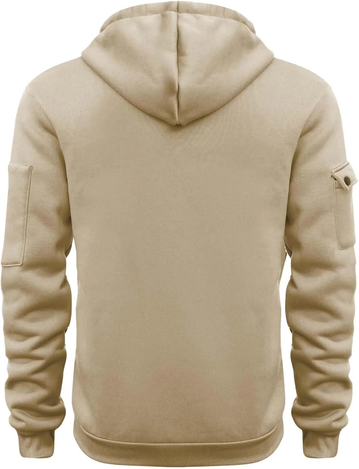 Hoodies for Men Quarter Zip Drawstring Solid Color Long Sleeve Sweatshirts Big and Tall Fashion Casual Pullover